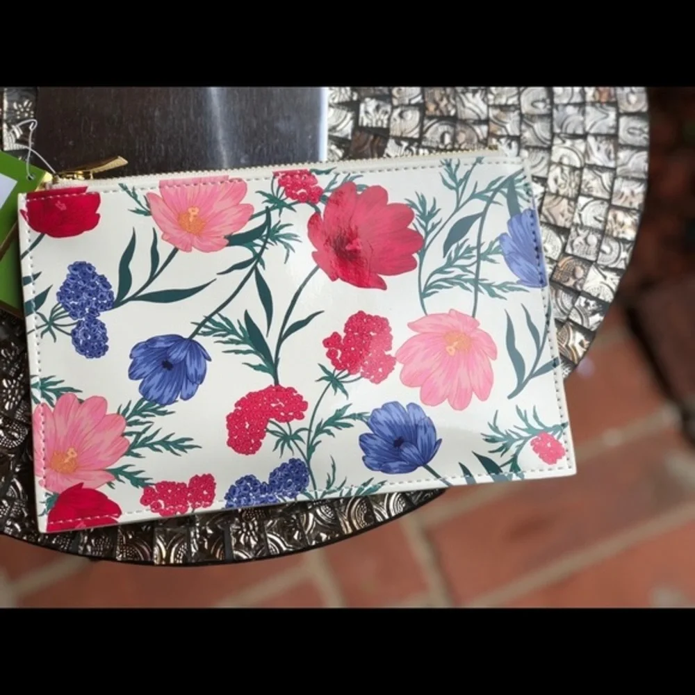 Kate spade blossom floral pencil pouch one size